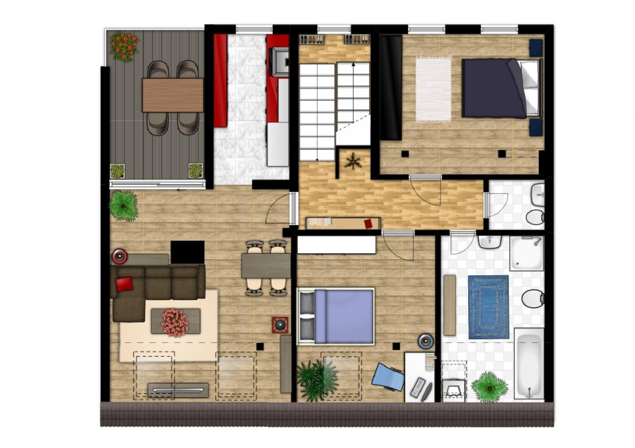 3 Raum-Dachgeschoss-Wohnung